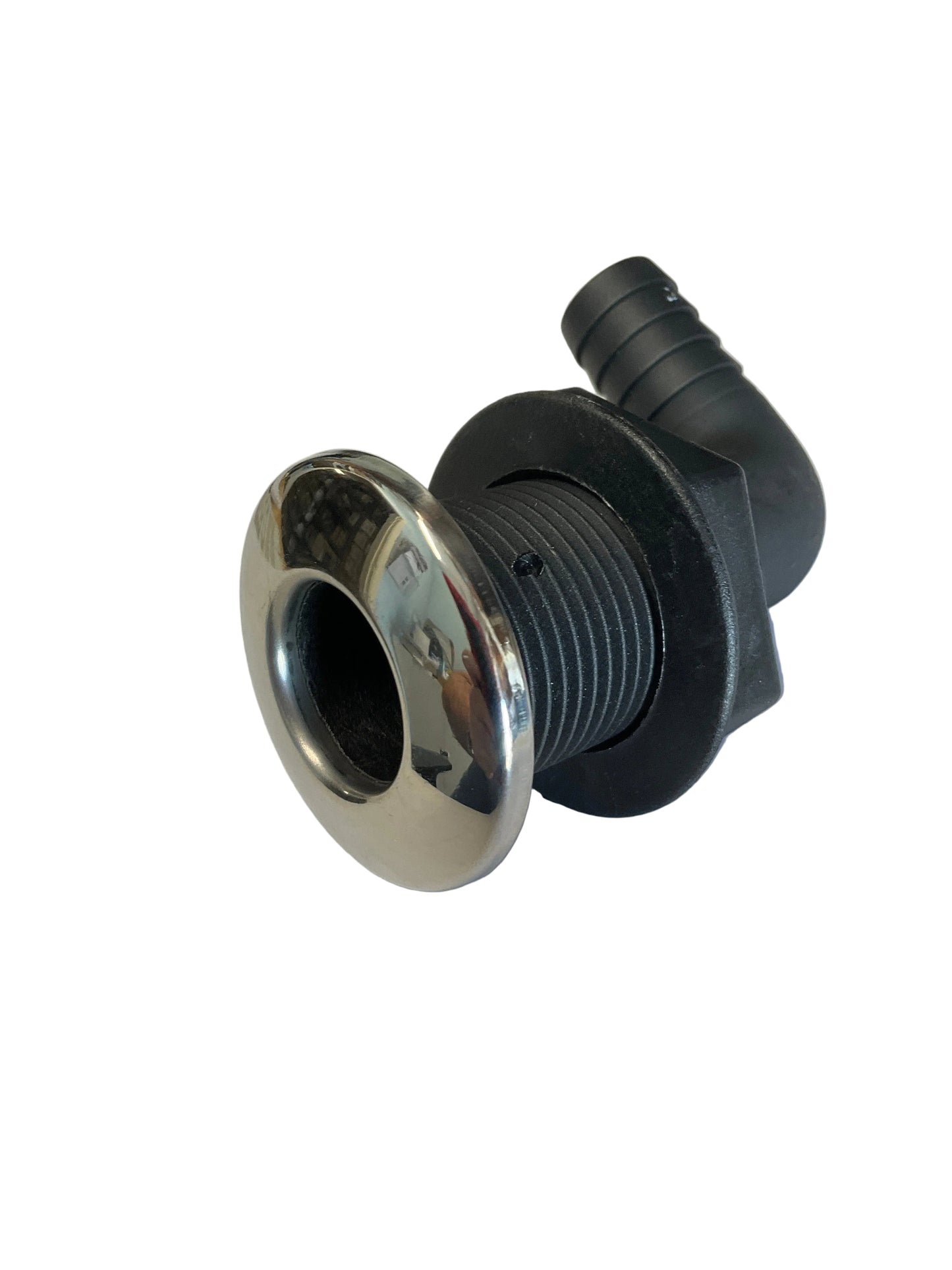 3/4" 90° SS plate thru hull