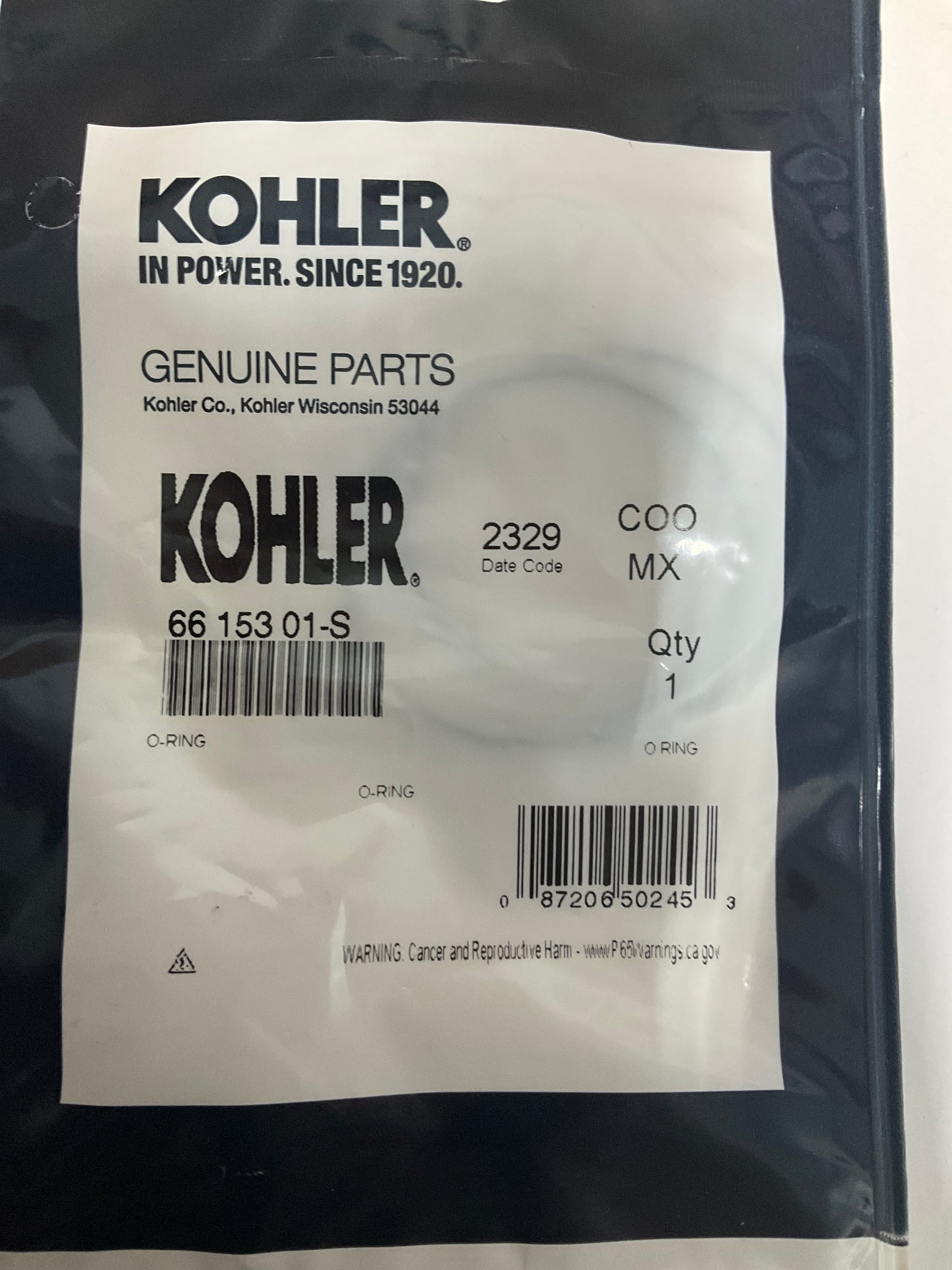 Kohler 66 153 01-S Circ Pump O-ring