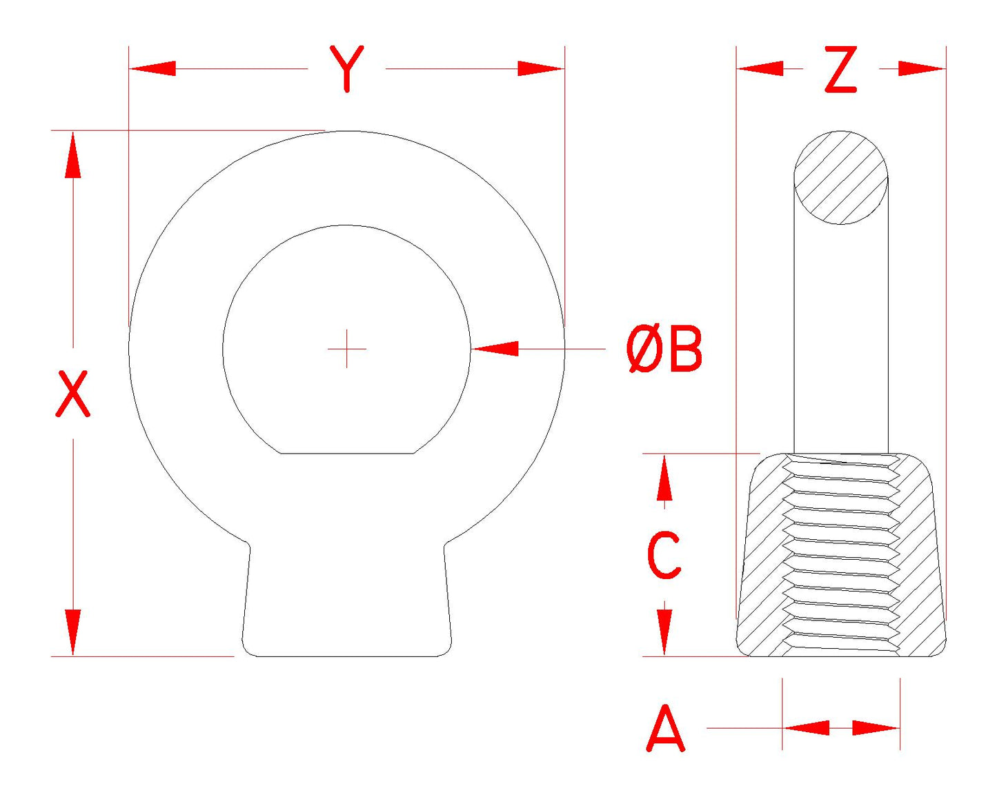 Eye Nut, Grade: 316 Stainless Steel, 1/2"