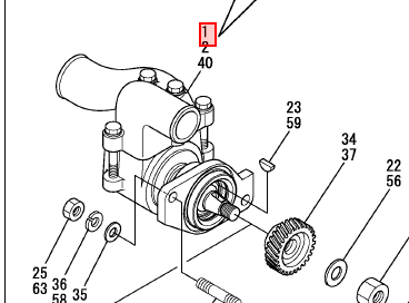 Yanmar 119773-42502 Raw Water Pump
