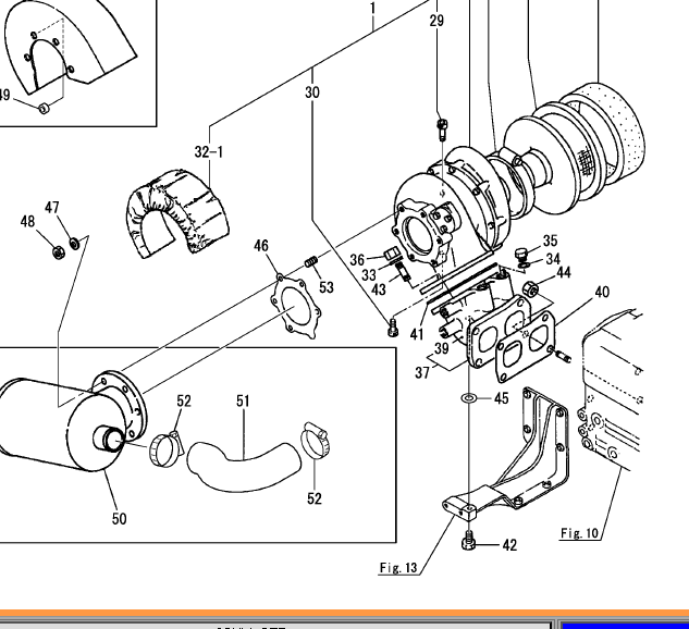 Yanmar 127692-18210 Gasket, turbine in