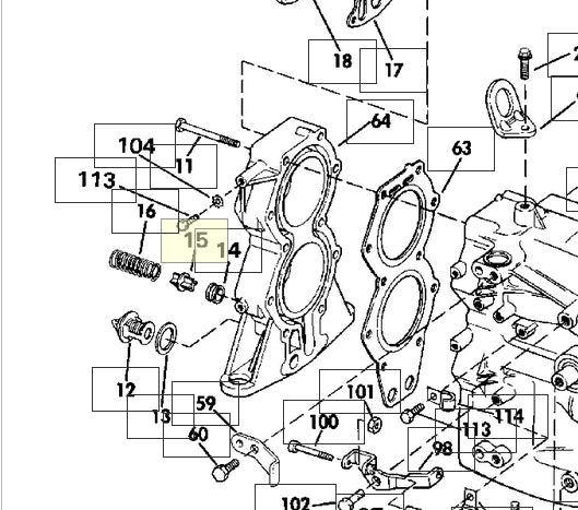 relief valve, OMC 335493 replaces 317653