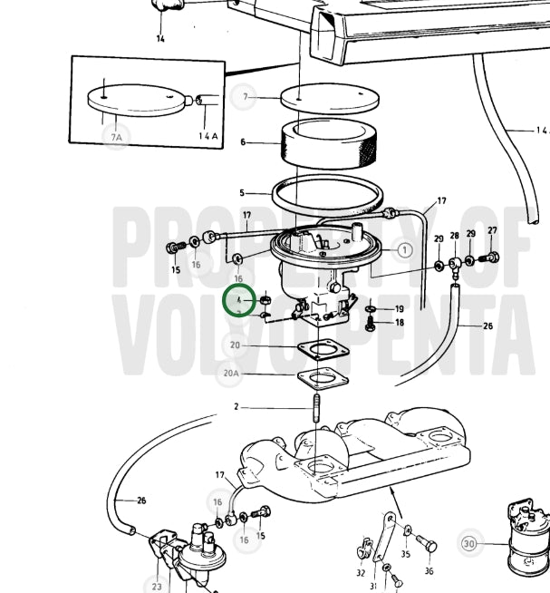 Hexagon Nut, Volvo 947941, Vintage, (NOS)