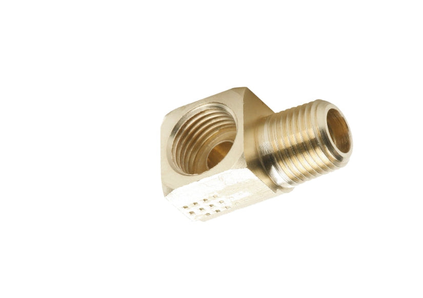Inverted Flare, Male Ell, 1/4"mip x 1/4" Tube, Brass, 12-060