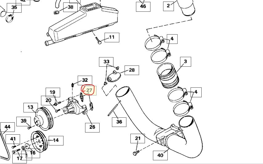 Water pump, gasket, Sierra 18-0903