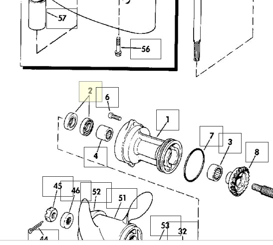 SEAL, Bearing housing to propeller shaft, OMC 321481