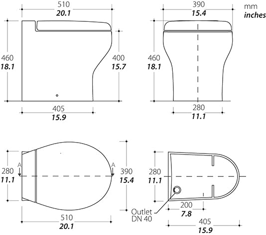Techma bone seat/lid assembly only. Toilet not included.