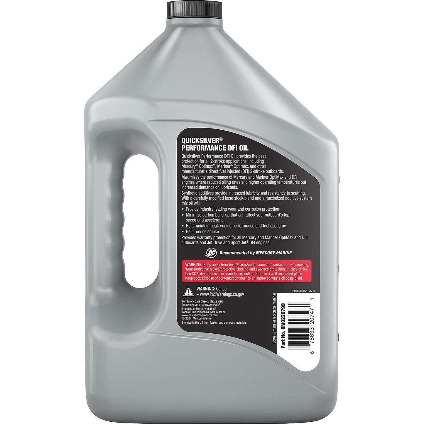 Quicksilver 2-Stroke Performance DFI Synthetic Blend Marine Engine Oil, 1 Gallon