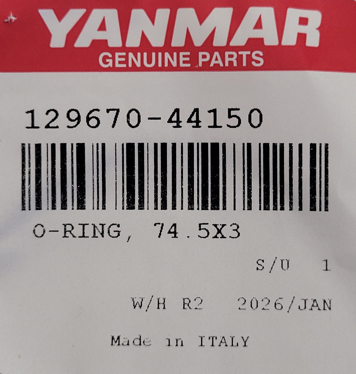 Yanmar 129670-44150, O-ring, HE