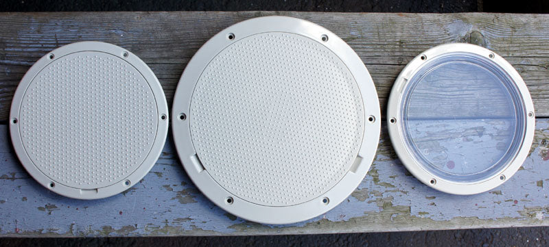 Beckson DP83-W Pry-Out Deck Plate With Standard Trim Ring, Dimple Center