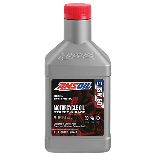 AMSOIL 15W-50 100% Synthetic Motorcycle Oil Quart