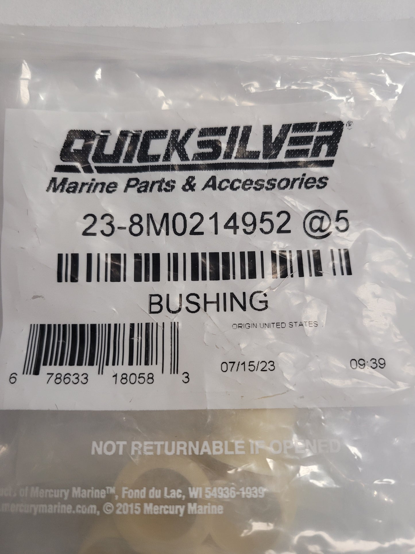Trim Cyl Bushing, Gen II, Quicksilver 8M0214952