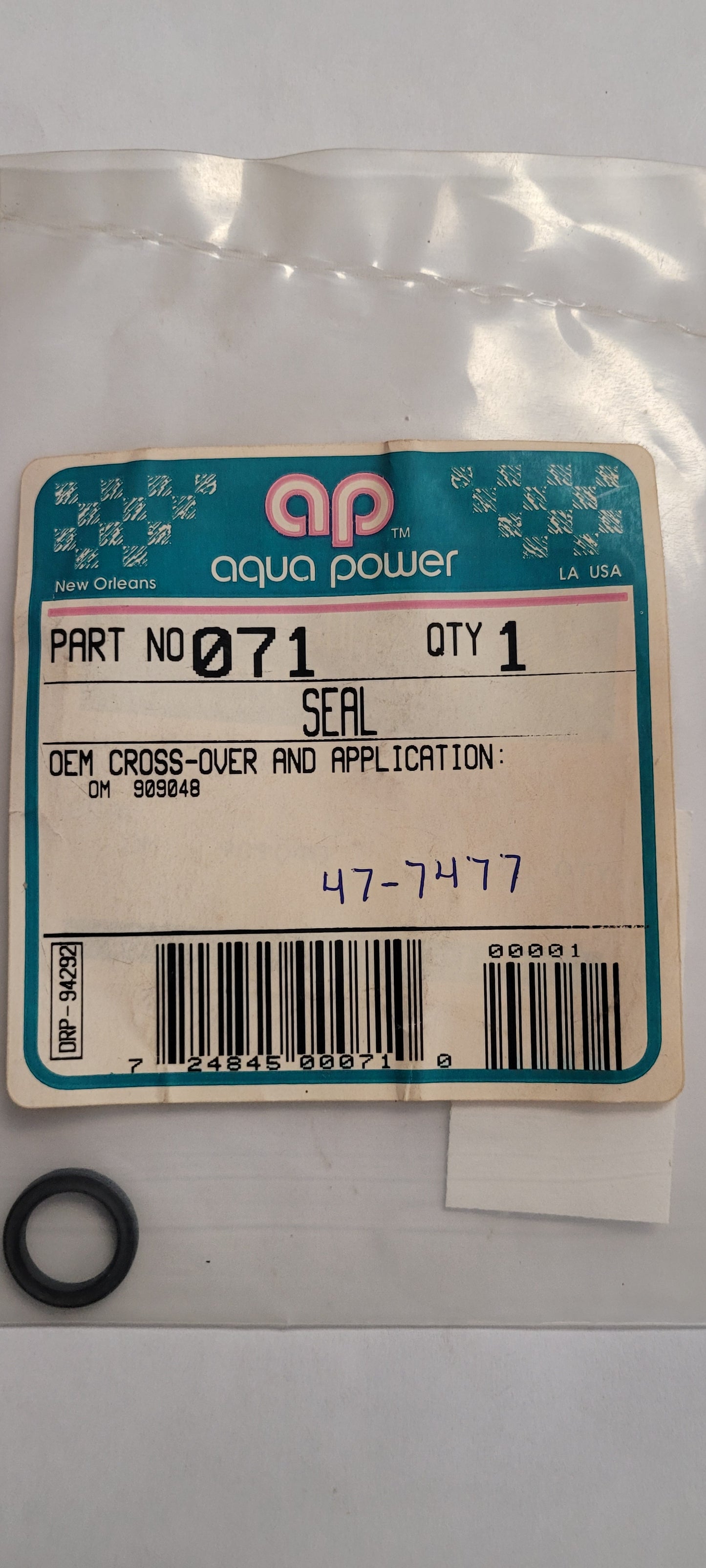 Seal Ring, Vintage, (NOS) Aqua Power 071