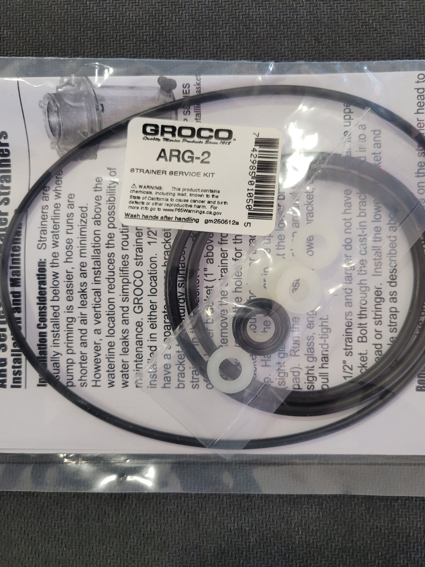 Groco Strainer Service Kit, ARG-2
