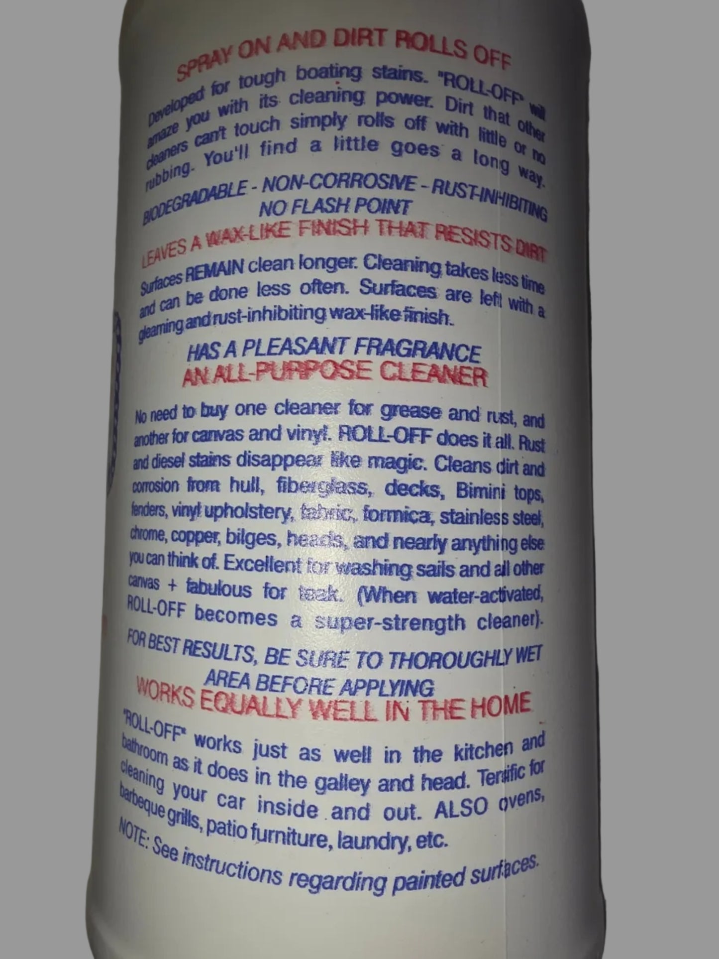 Roll-off cleaner back