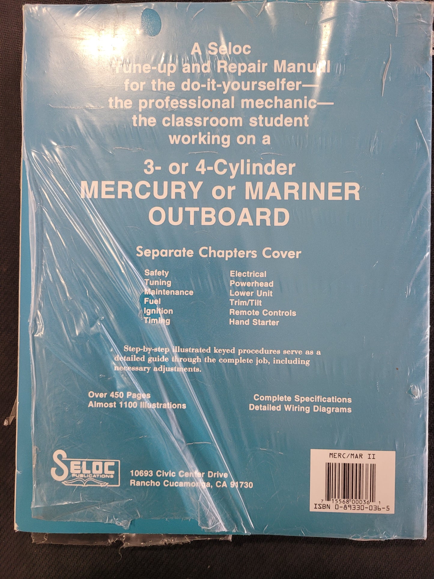 Repair Manual, Seloc 036-5, Mercury/Mariner 3 and 4 Cyl Outboards, 1990-1994