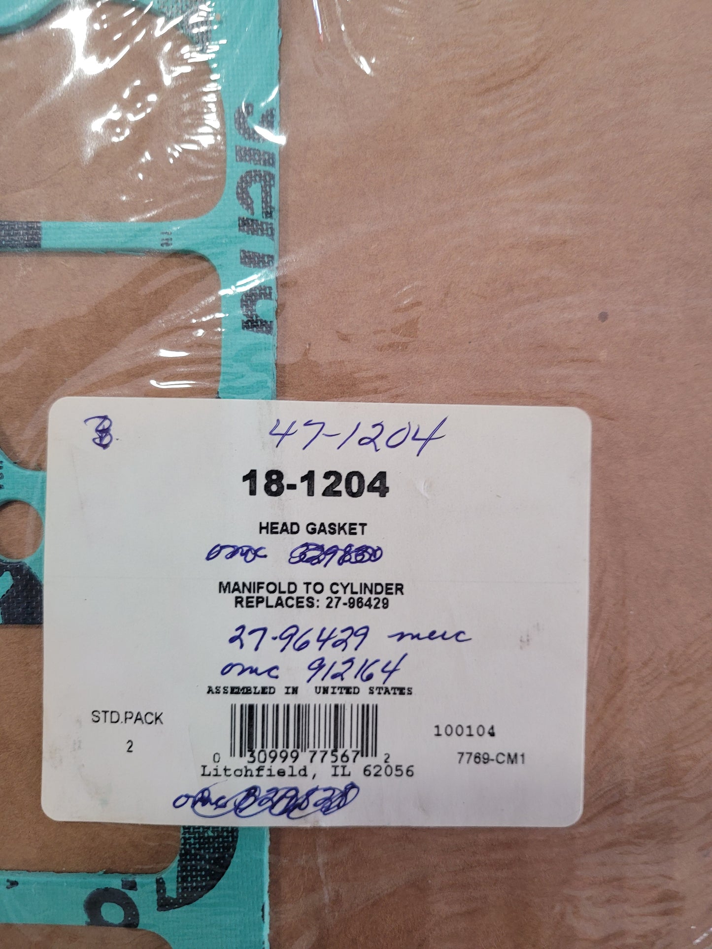 Exhaust Manifold Mounting Gasket, (NOS) Sierra 18-1204