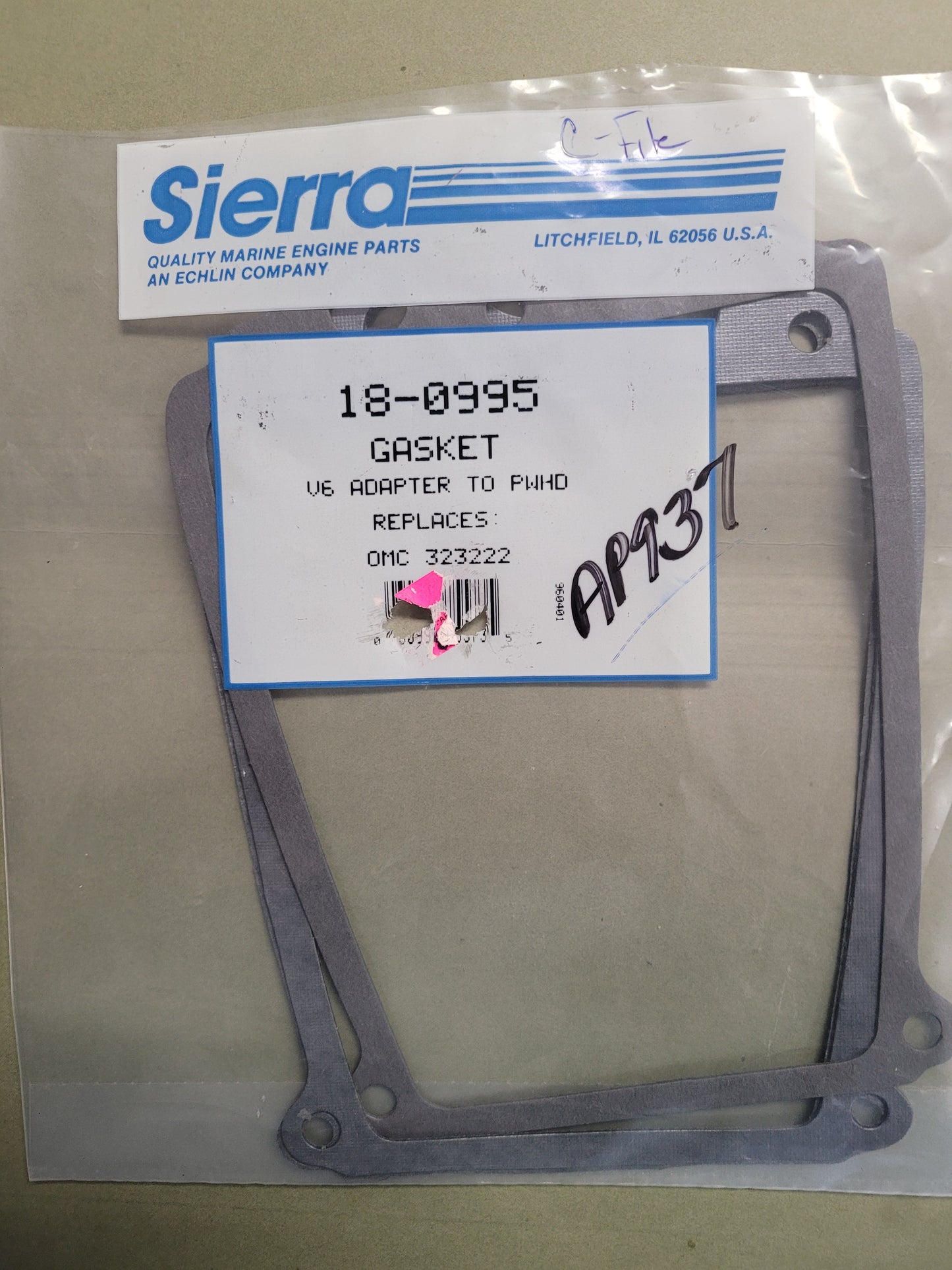 Gasket, Inner exhaust housing to megaphone, Sierra (NOS) 18-0995
