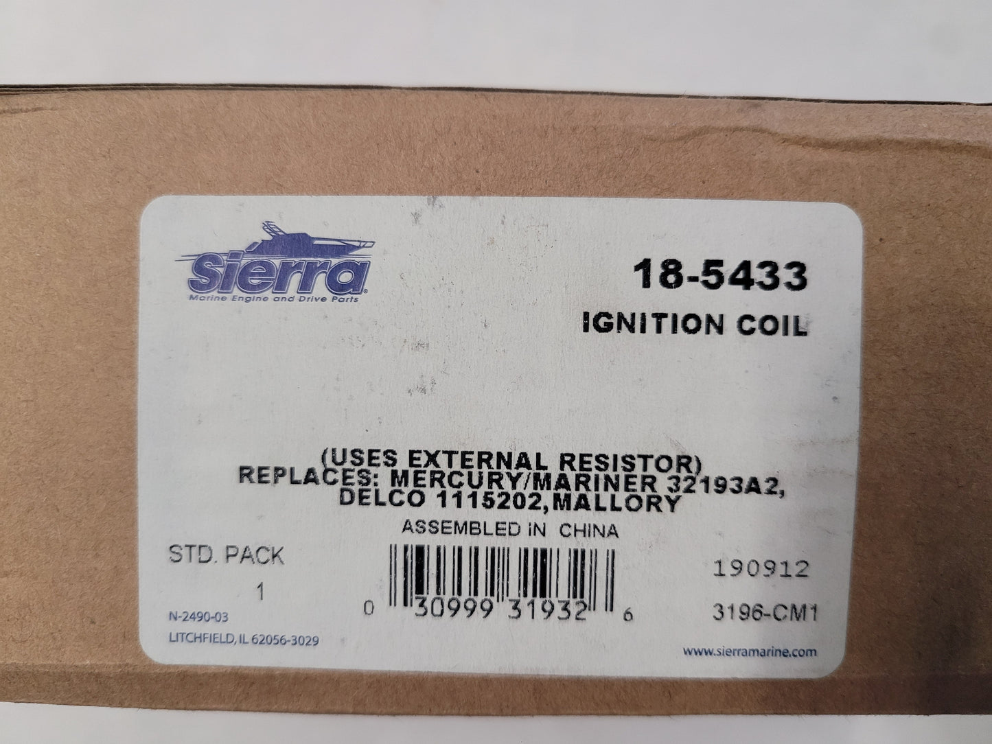 Ign. Coil, Sierra 18-5433