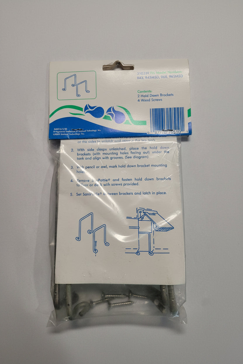 Hold Down Brackets, SaniPottie 310239, (NOS) CLOSEOUT