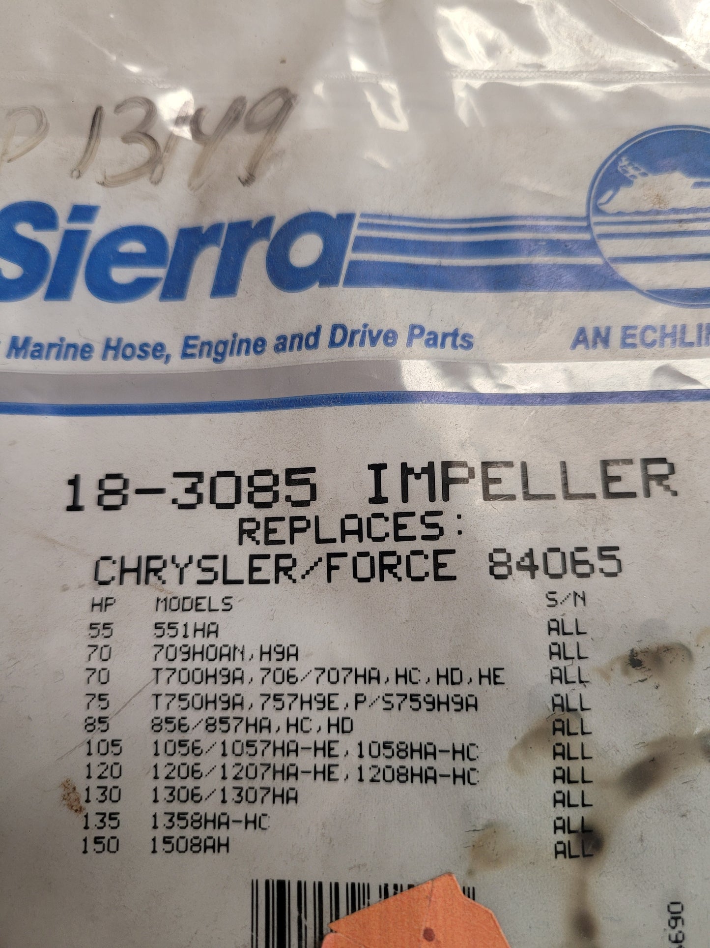 Impeller, Sierra 18-3085