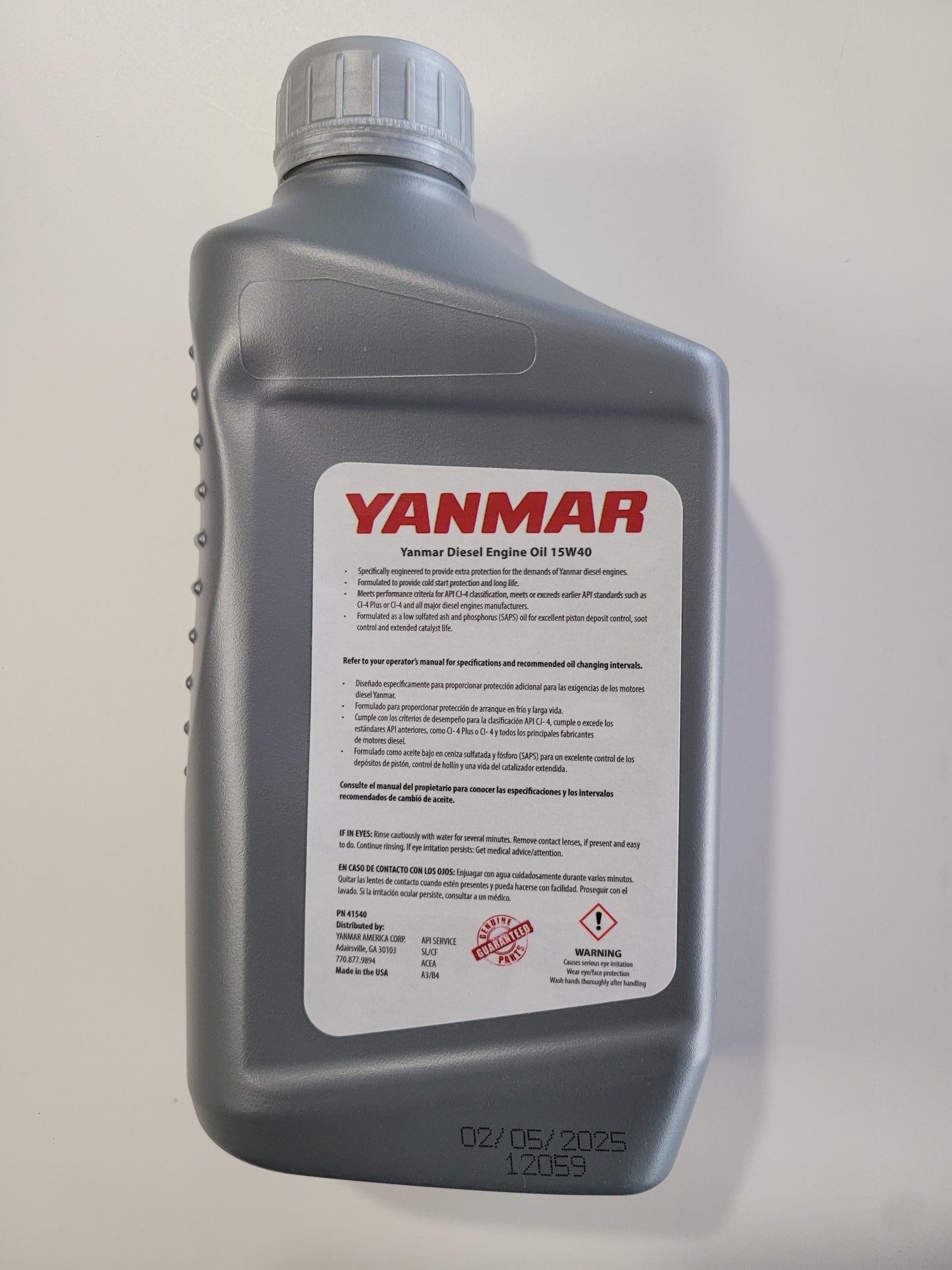 Yanmar 41540 Oil 15w40 Qt