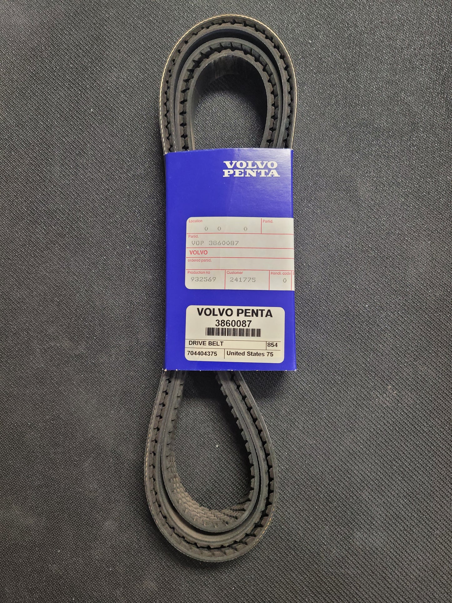 V-Belt, Serpentine, Volvo Penta 3860087