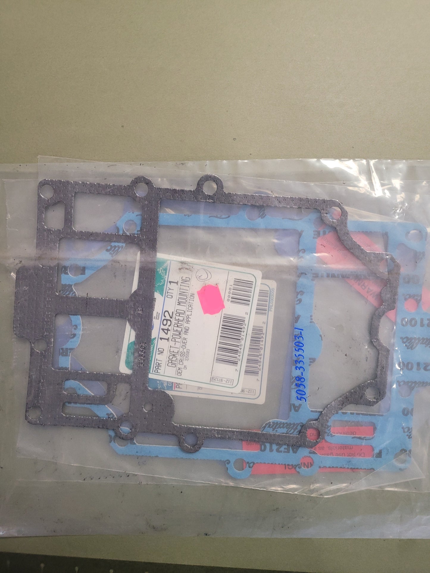 Gasket, Adaptor to powerhead, 150 OMC 335503