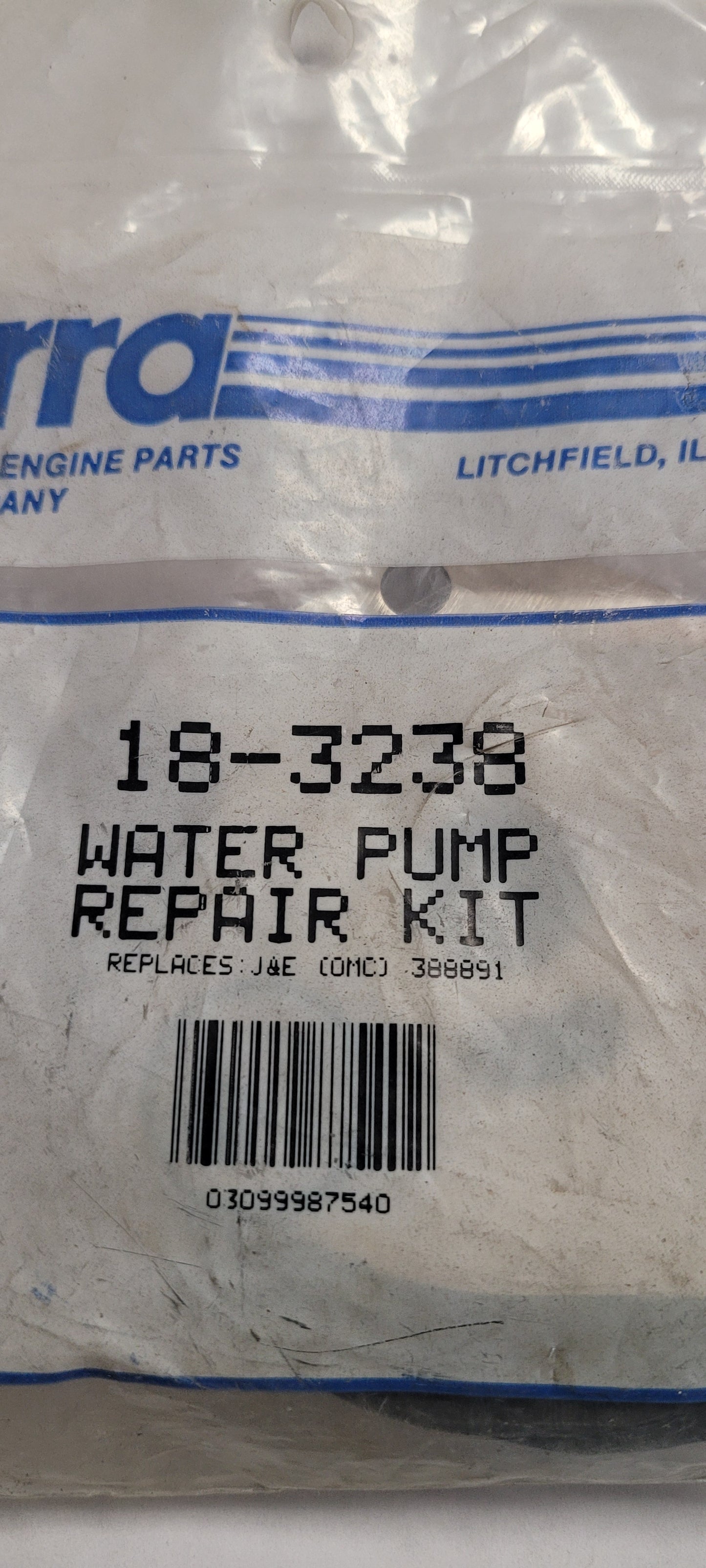 Water Pump Repair Kit, (NOS) 18-3238, Replaces Omc 388891