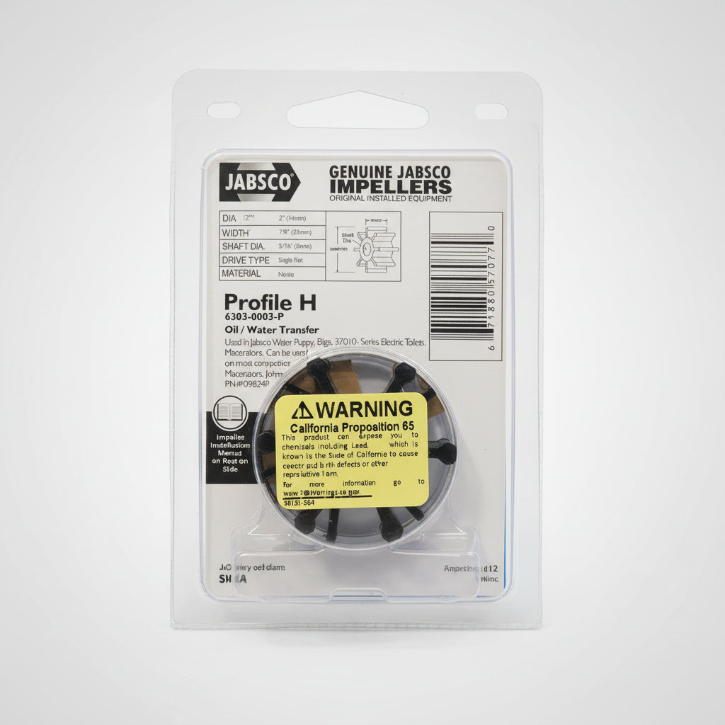 Replacement Nitrile ImpellerJabsco 63030003P