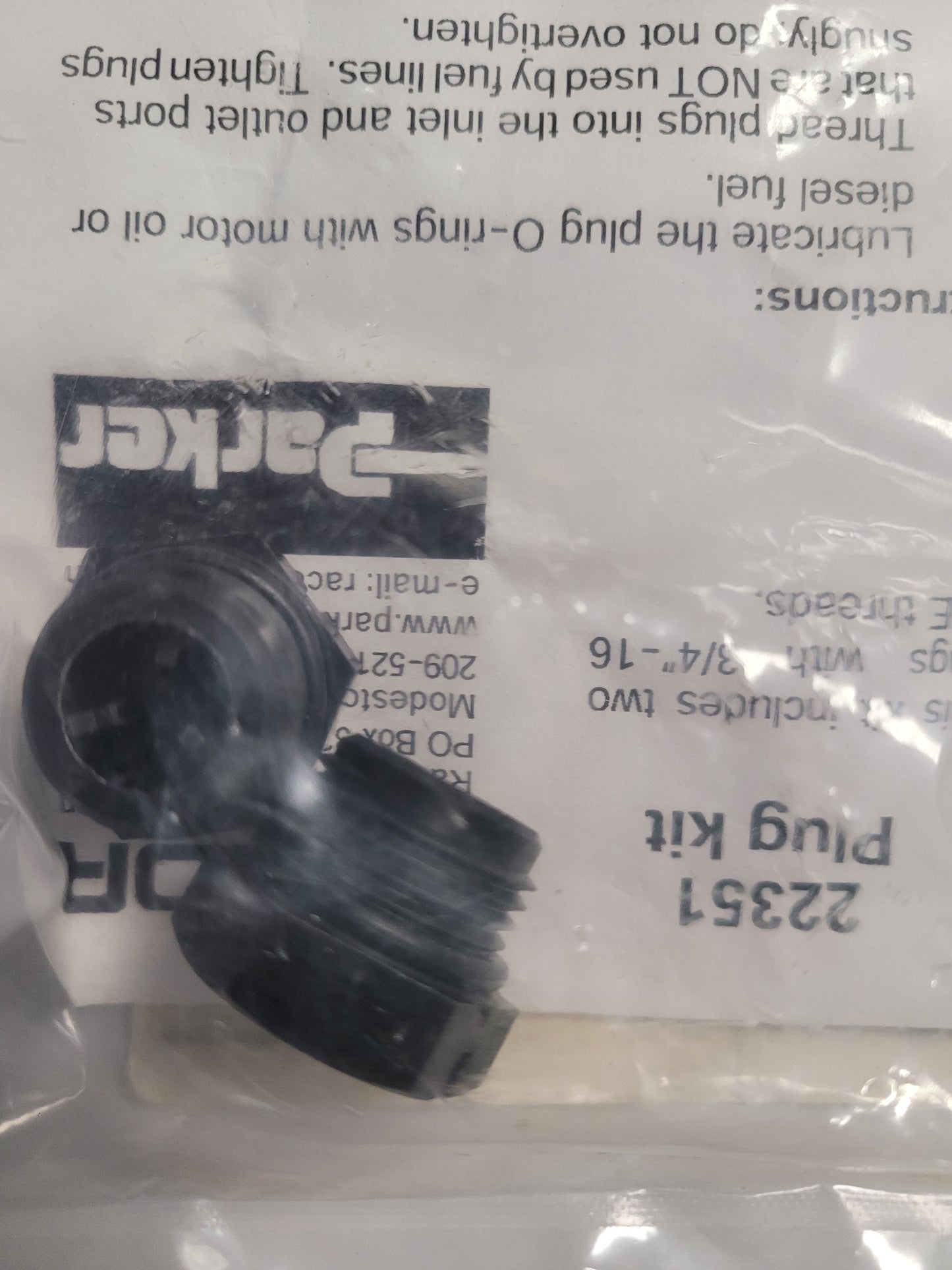 3/4"-16 sae plug kit, Racor 22351