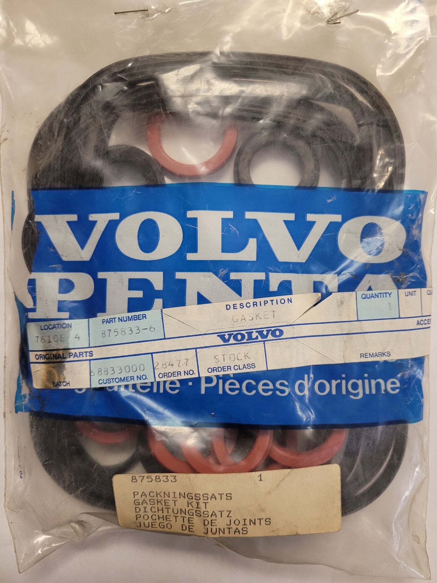 Gasket Kit, Valve Cover, Vintage, (NOS) Volvo 875833