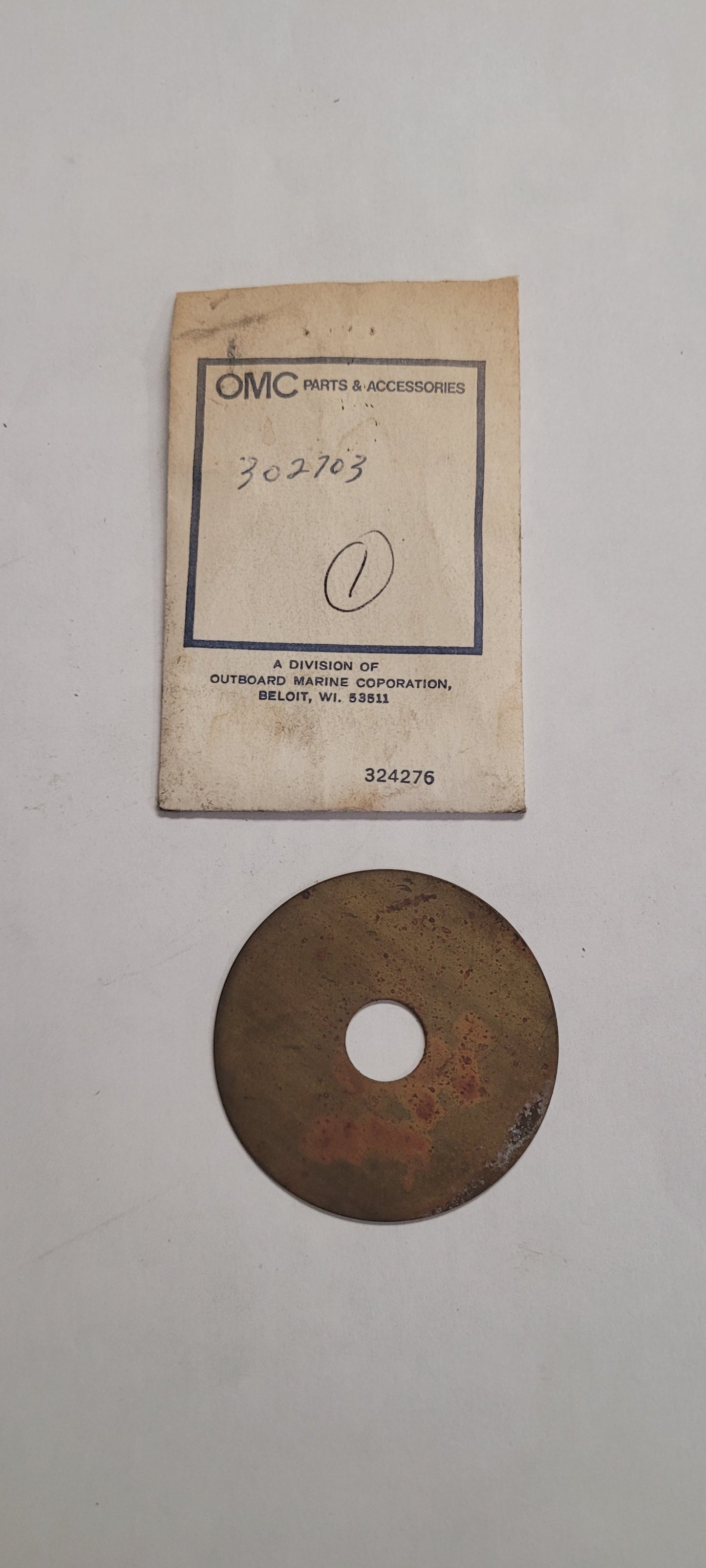 Handle Thrust Washer, Omc 302703 (NOS)