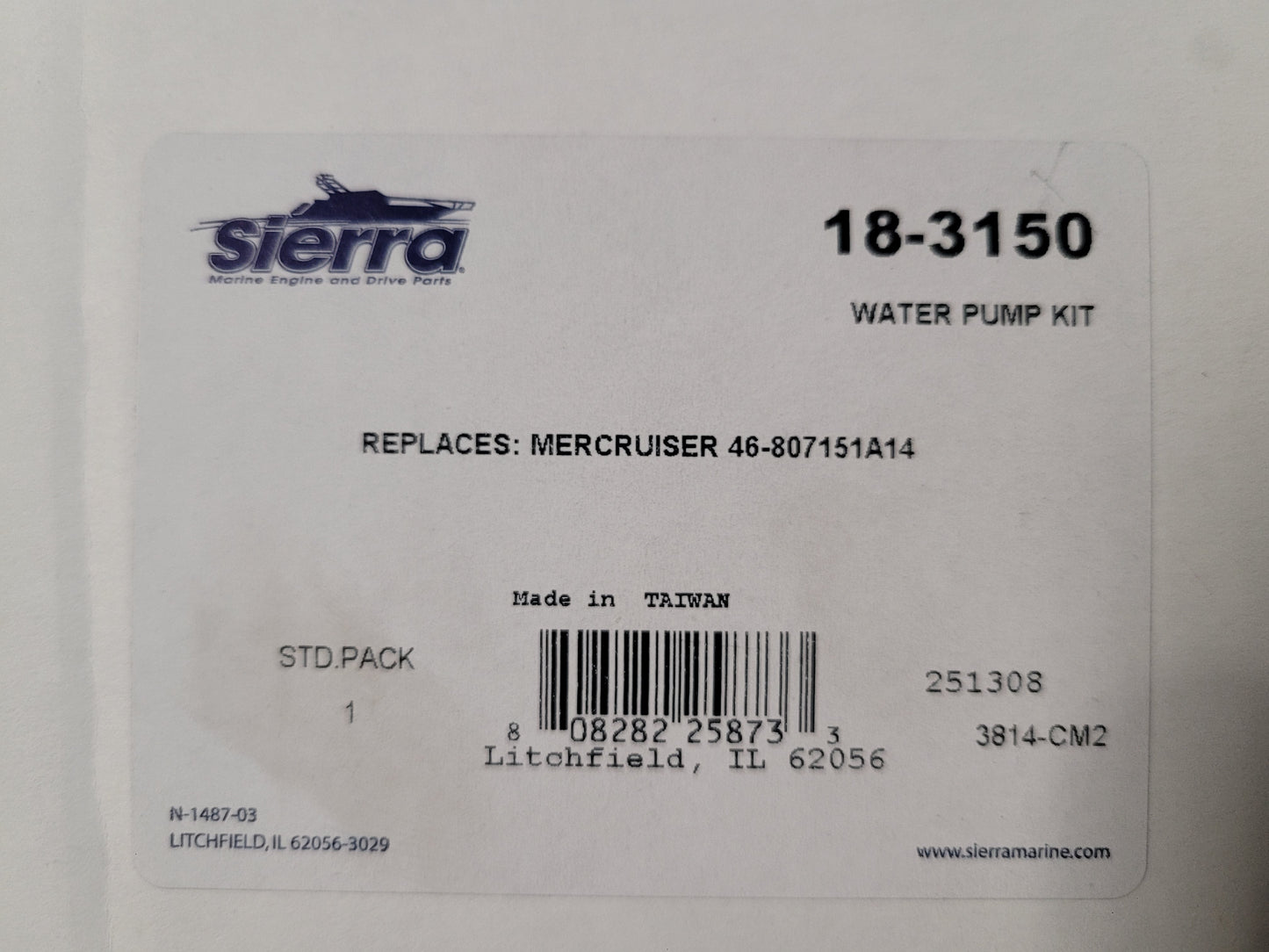 SeaWater Pump Kit, Sierra 18-3150