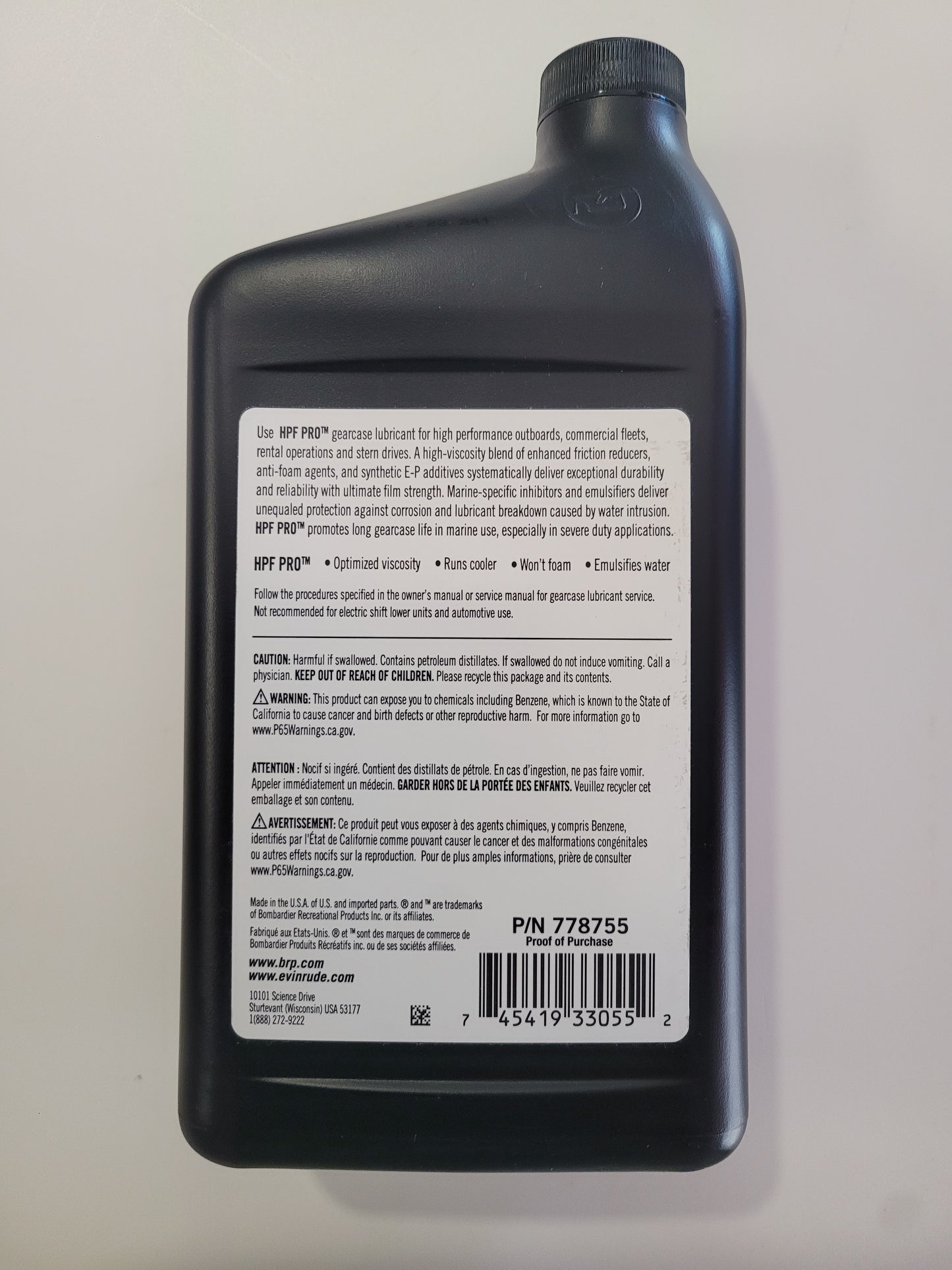 OMC HPF Pro Gear Lube 778755