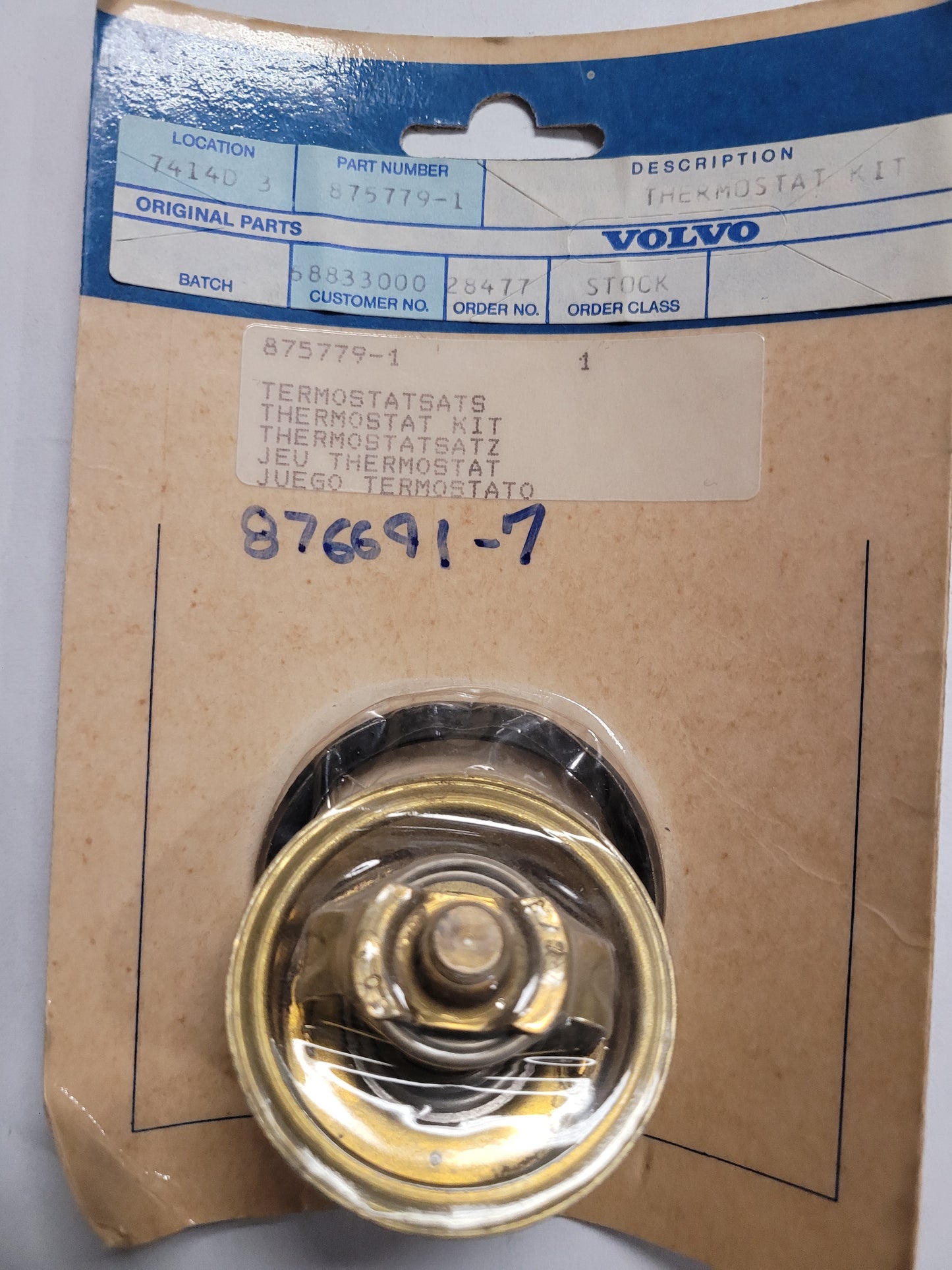 Thermostat, Vintage, (NOS) Volvo 875779