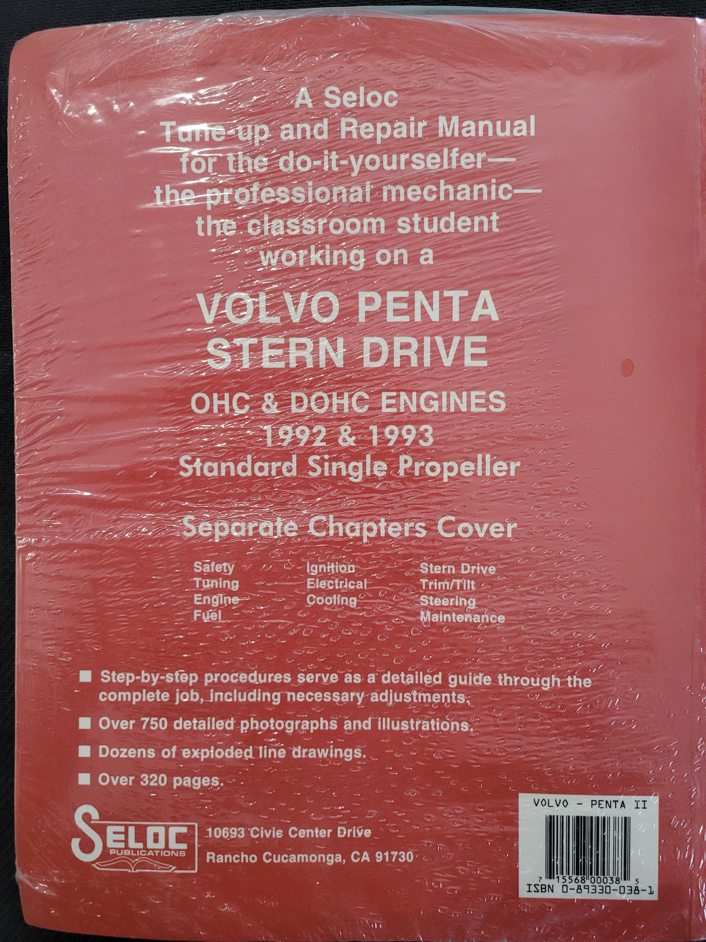 Repair Manual, Seloc, Volvo Penta Stern Drive, 1992 & 1993, 038-1