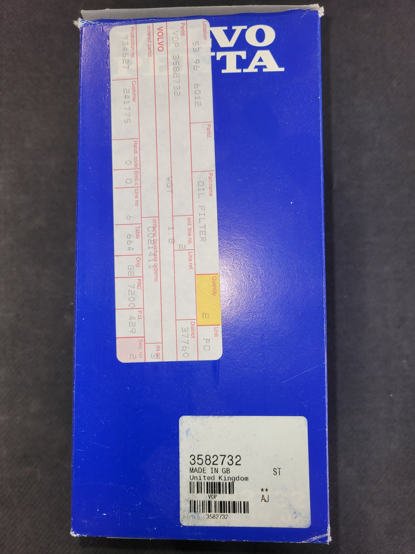 Oil Filter, (NOS) Volvo 3582732