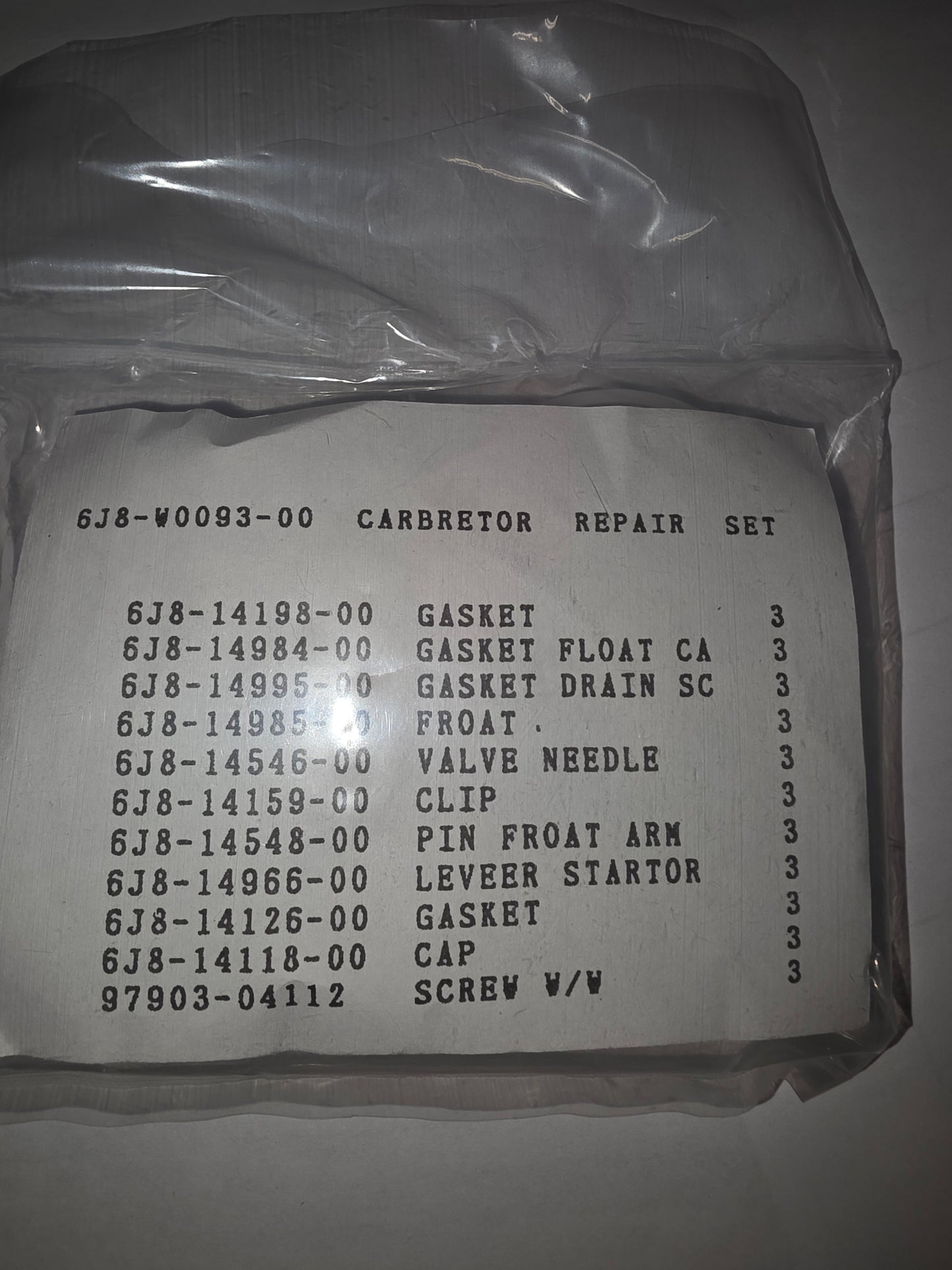 Yamaha 6J8-W0093-00 Carb Kit (NOS/Closeout)