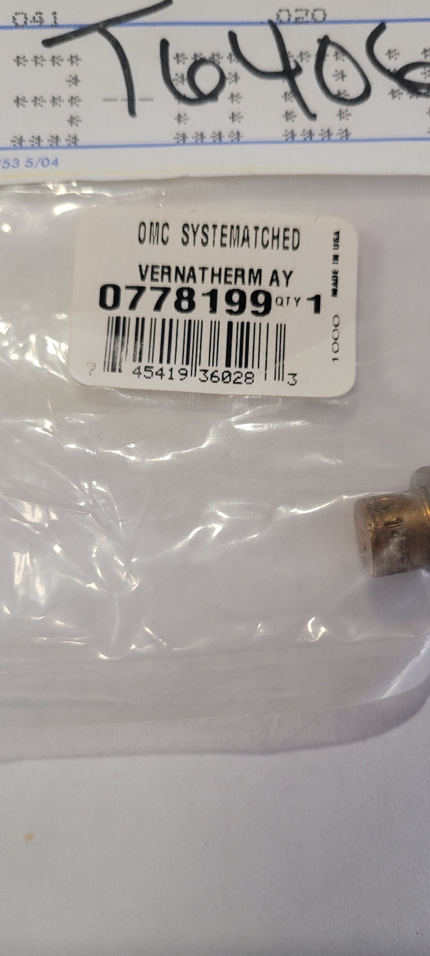 T-stat /vernatherm assy, 778199, replaces 394411
