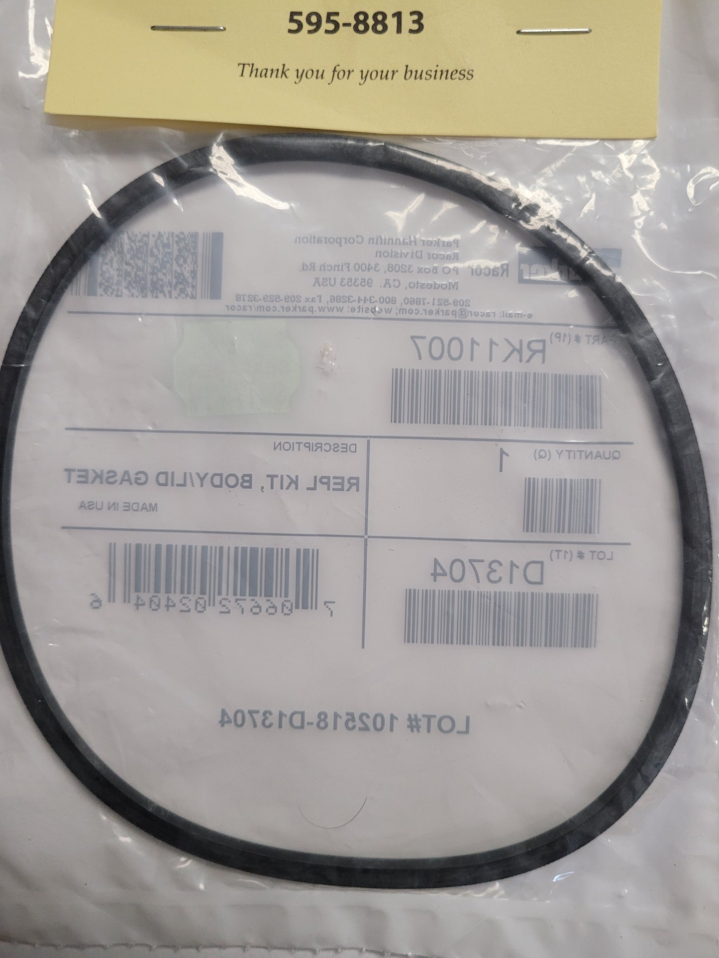 Lid/Bowl gasket, Racor RK11007