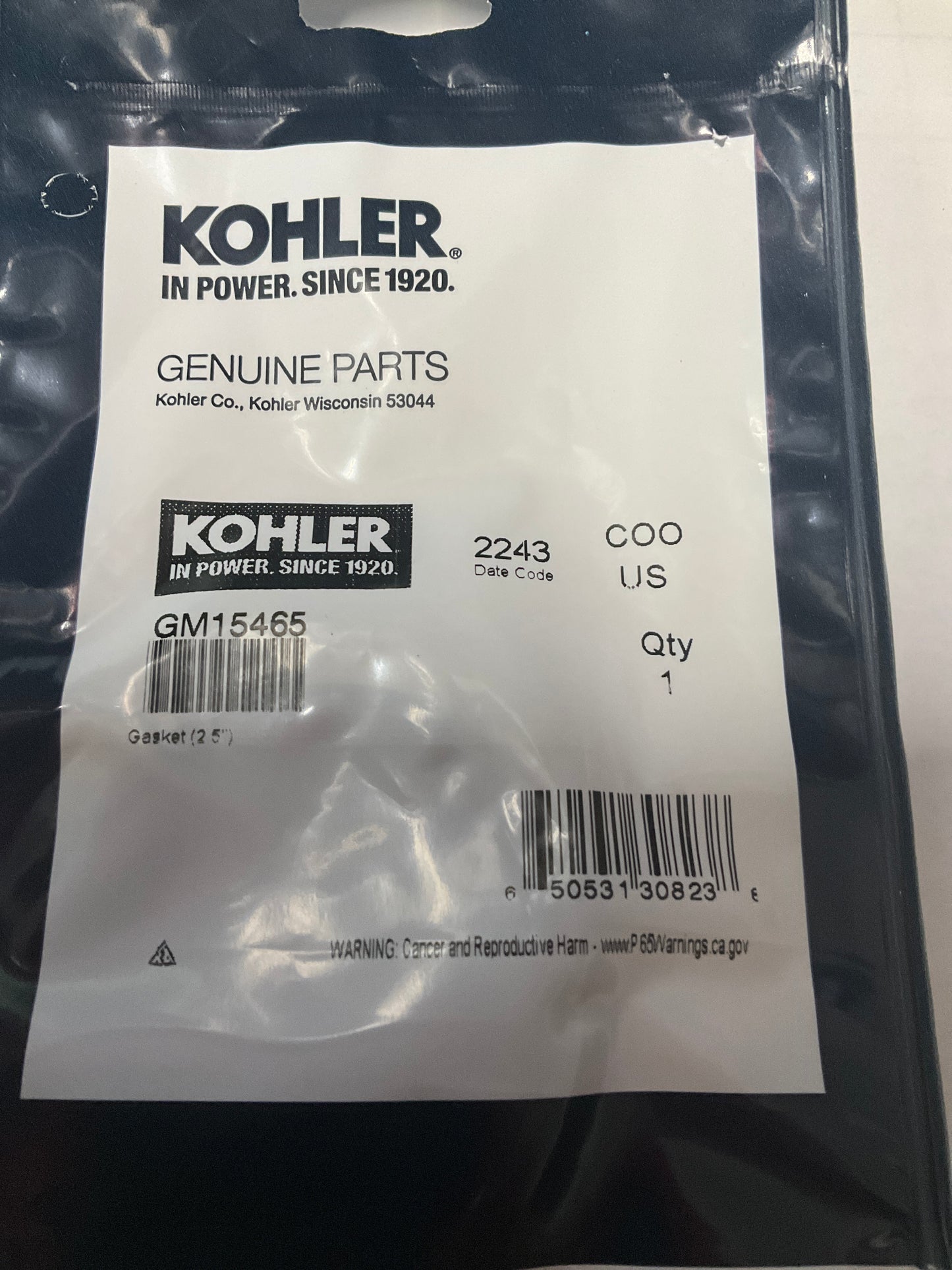 Kohler GM15465 H/E Gasket