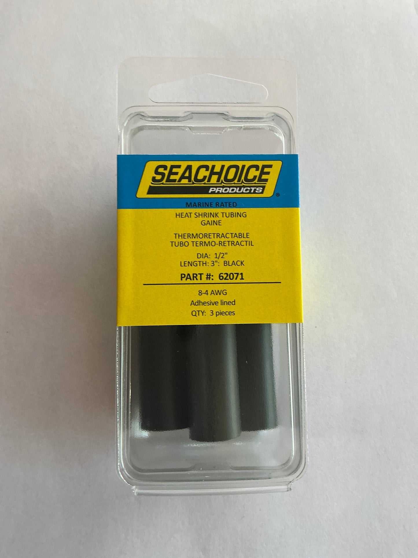 1/2" Black Heat Shrink 3pk Seachoice 62071