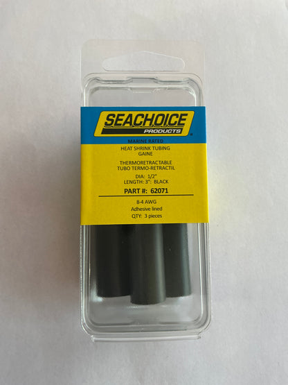1/2" Black Heat Shrink 3pk Seachoice 62071