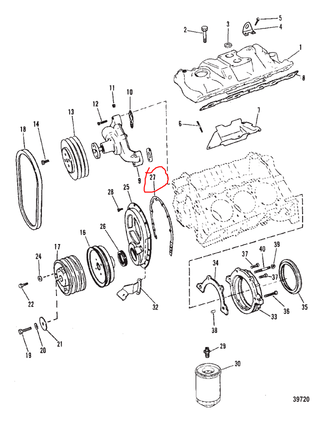 Gasket, Timing Cover, Quicksilver 14250