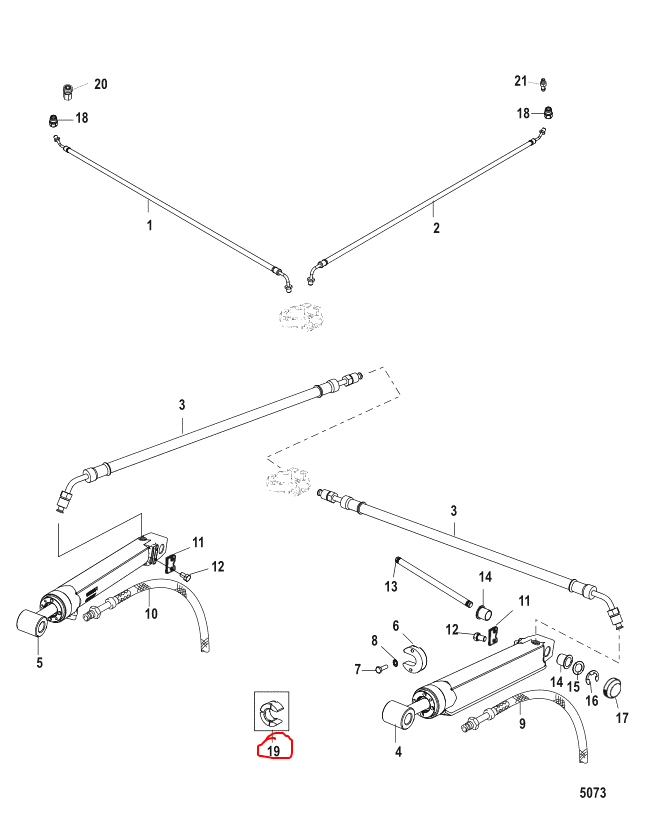 SPACER KIT, TILT, ALPHA/BRAVO, Quicksilver 15768A3