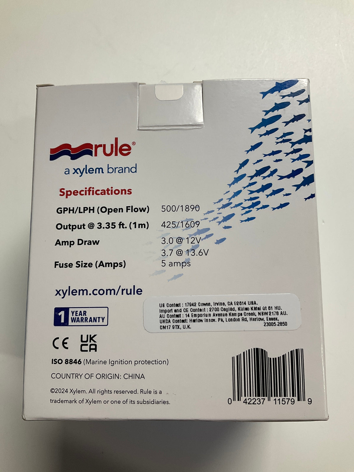 Rule 500 GPH Livewell Pump Replacement Motor Cartridge
