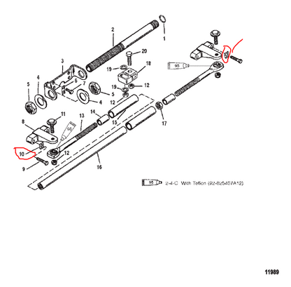 Lock Tab, Dual Engine Tie Bar, Quicksilver 17728