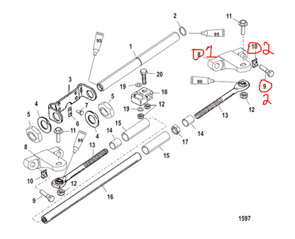 STEERING ARM EXTENSION KIT, Quicksilver 17729A1