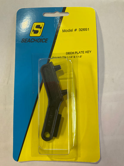 Seachoice 32651 Deck Plate Key, Black, Polycarb, 3-3/8 in., Fits Most Fuel, Gas & Water Tank Deck Fill Caps